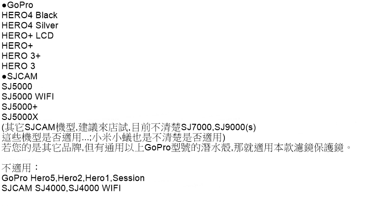 Green.L副廠運攝影機鏡頭保護鏡(2層膜,適部分GOPRO SJCAM)