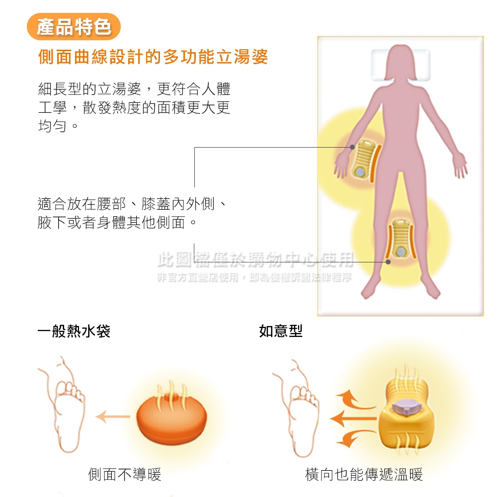 日本丹下立湯婆 立式熱水袋-如意型(2.2L)