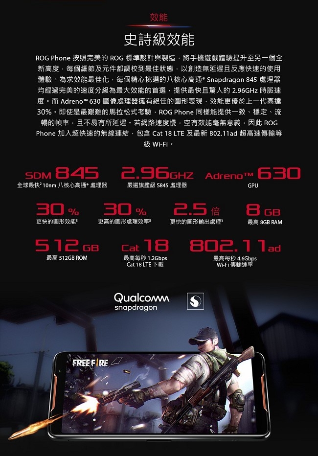 ASUS ROG Phone ZS600KL 8G/128G 6吋 電競手機(送原廠配件組