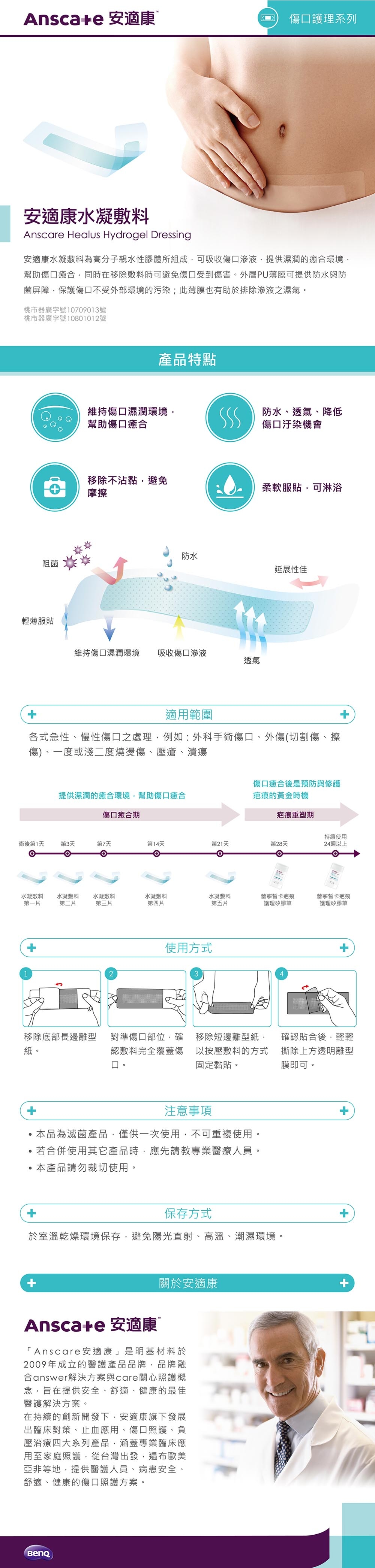 安適康AnsCare 水凝敷料(滅菌)-30x170mm/入