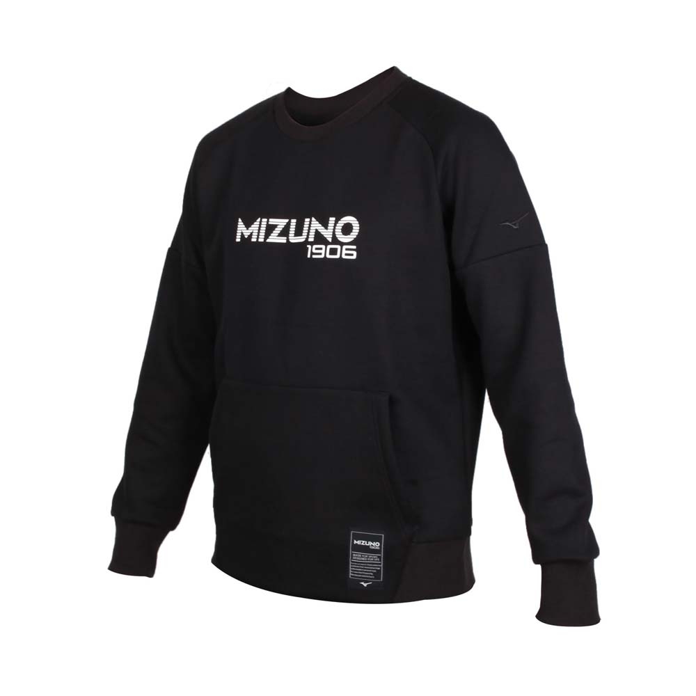 MIZUNO 男1906系列針織長袖T恤-長T 長袖上衣 慢跑 美津濃 黑白