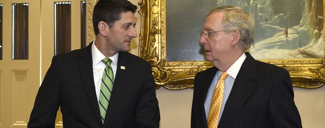 GOP's worrisome budget slip-up; shown, House Speaker Paul Ryan and Senate Majority Leader Mitch McConnell. (AP)