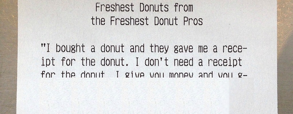 Note on doughnut receipt goes viral