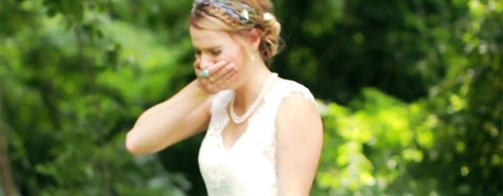 We're crying, too, when brother surprises bride