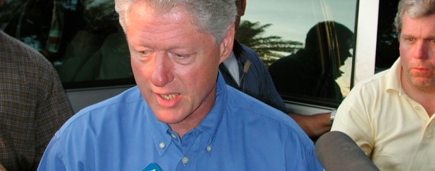 Bill Clinton speaks with the media during a press conference September 12, 2001 in Sydney, Australia. (Getty)