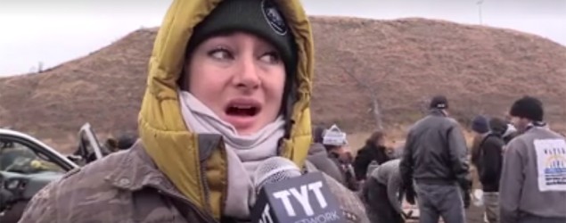 Shaliene Woodley at the Standing Rock Sioux reservation. (Screengrab courtesy Facebook)