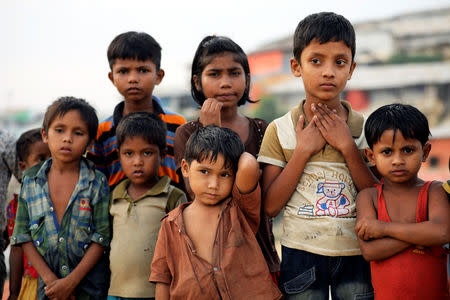 Rohingya refugee children look on at Balikhali camp in Cox's Bazar, Bangladesh, November 14, 2018. REUTERS/Mohammad Ponir Hossain