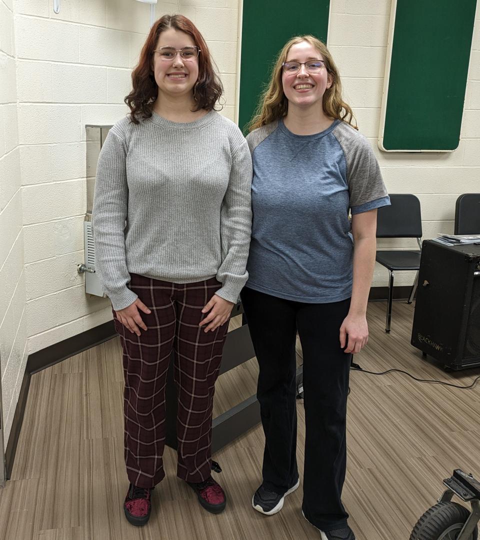 Blackhawk students Katie Deacon and Addie McMahon (right to left) reached the highest scholastic level a high school musician can achieve by earning a place in the Pennsylvania Music Educators Association (PMEA) All-State Festival music ensembles.