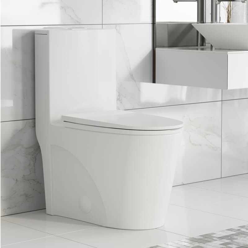 St. Tropez Dual-Flush Elongated One-Piece Toilet. Image via Wayfair.