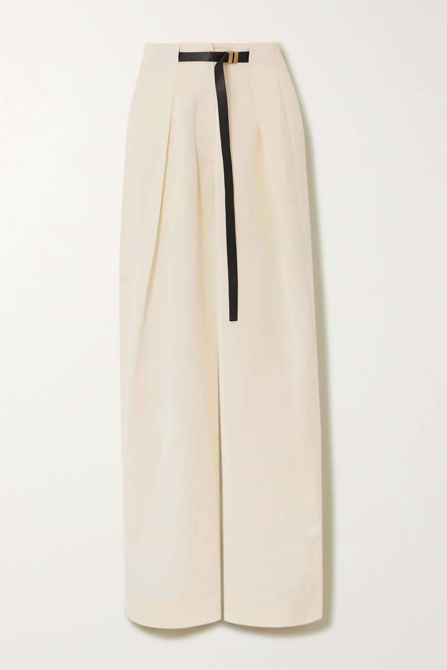 3) Brona Belted Silk and Linen-Blend Wide-Leg Pants