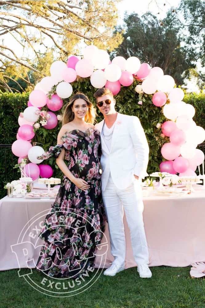 Robin Thicke and April Love Geary at their baby shower