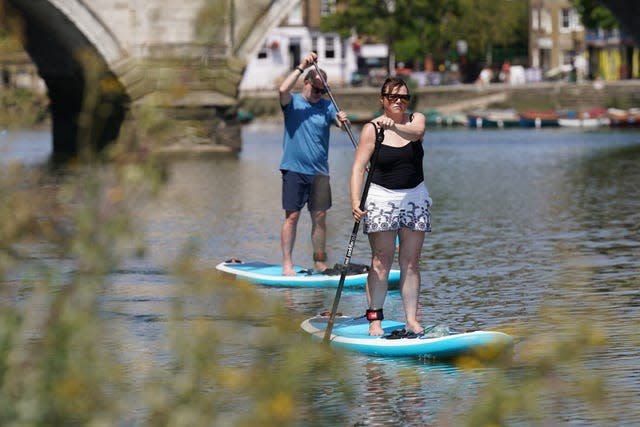 Paddleboarders on the River Thames near Richmond