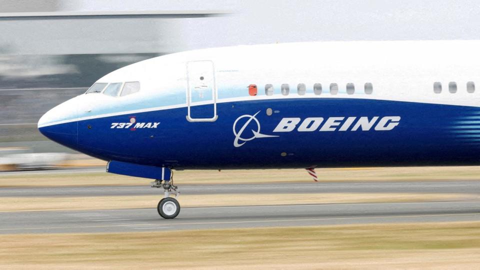 PHOTO: In this July 20, 2022, file photo, a Boeing 737 Max aircraft is shown during a display at the Farnborough International Airshow, in Farnborough, England. (Peter Cziborra/Reuters, FILE)