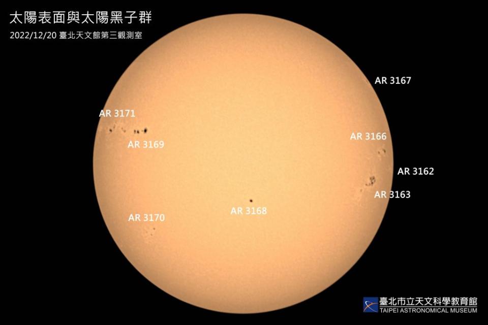 台北天文科學教育表示，地球將在五日０時十七分運行至「近日點」，這天太陽看起來會特別大。（天文科教館提供）