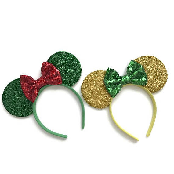 Picture of Christmas Minnie Mouse Ears Glitter