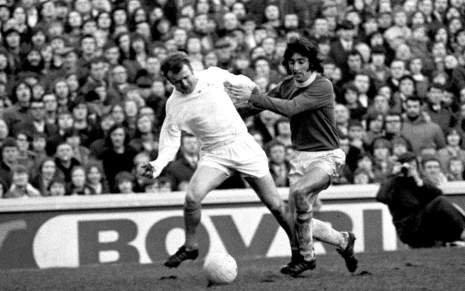 Husband takes on Leeds United's Billy Bremner