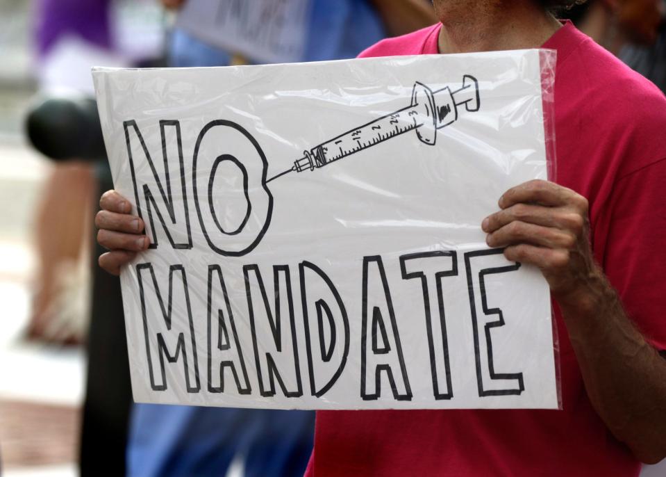 Some protesters at a rally in August 2021 said they feared COVID-19 vaccination more than they feared dying of COVID.