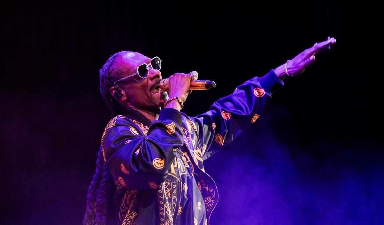 Snoop Dogg performs at Talking Stick Resort Amphitheatre in Phoenix on Aug. 23, 2023.