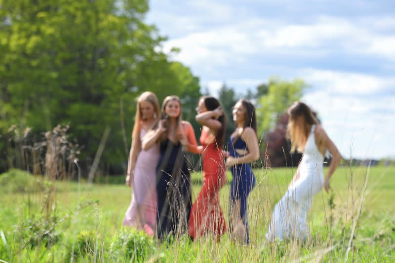 Boston area teens dress up for their prom photos, without the prom to go to amid the coronavirus disease (COVID-19) outbreak in Massachusetts