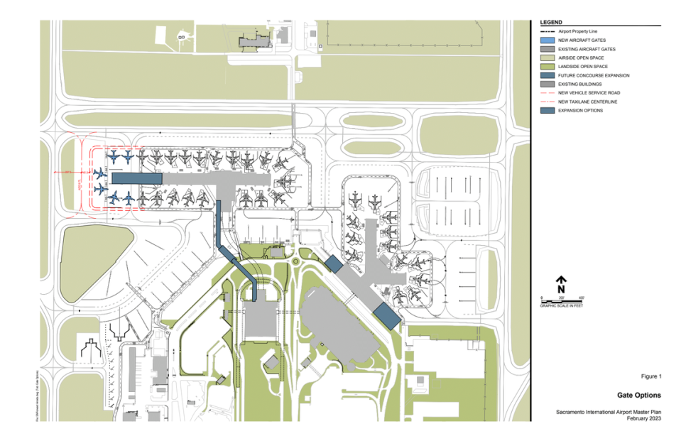 Sacramento International Airport SMForward plan gate options.