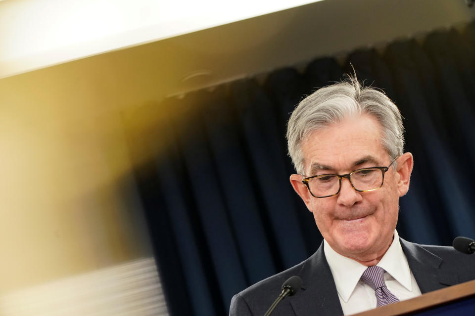 Federal Reserve Chair Jerome Powell holds a news conference following the Federal Open Market Committee meeting in Washington, U.S., December 11, 2019. REUTERS/Joshua Roberts