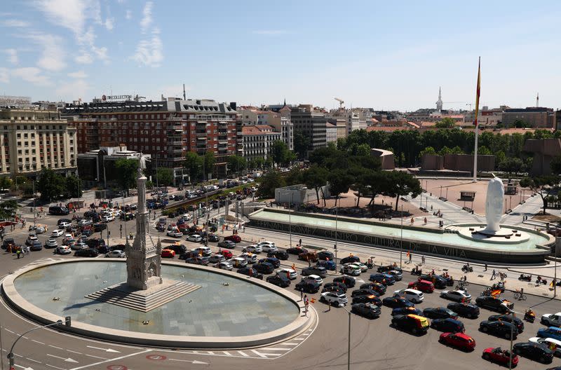 Protest against the government's handling of the coronavirus disease (COVID-19) pandemic in Madrid