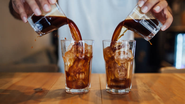 Woman pouring cold brew