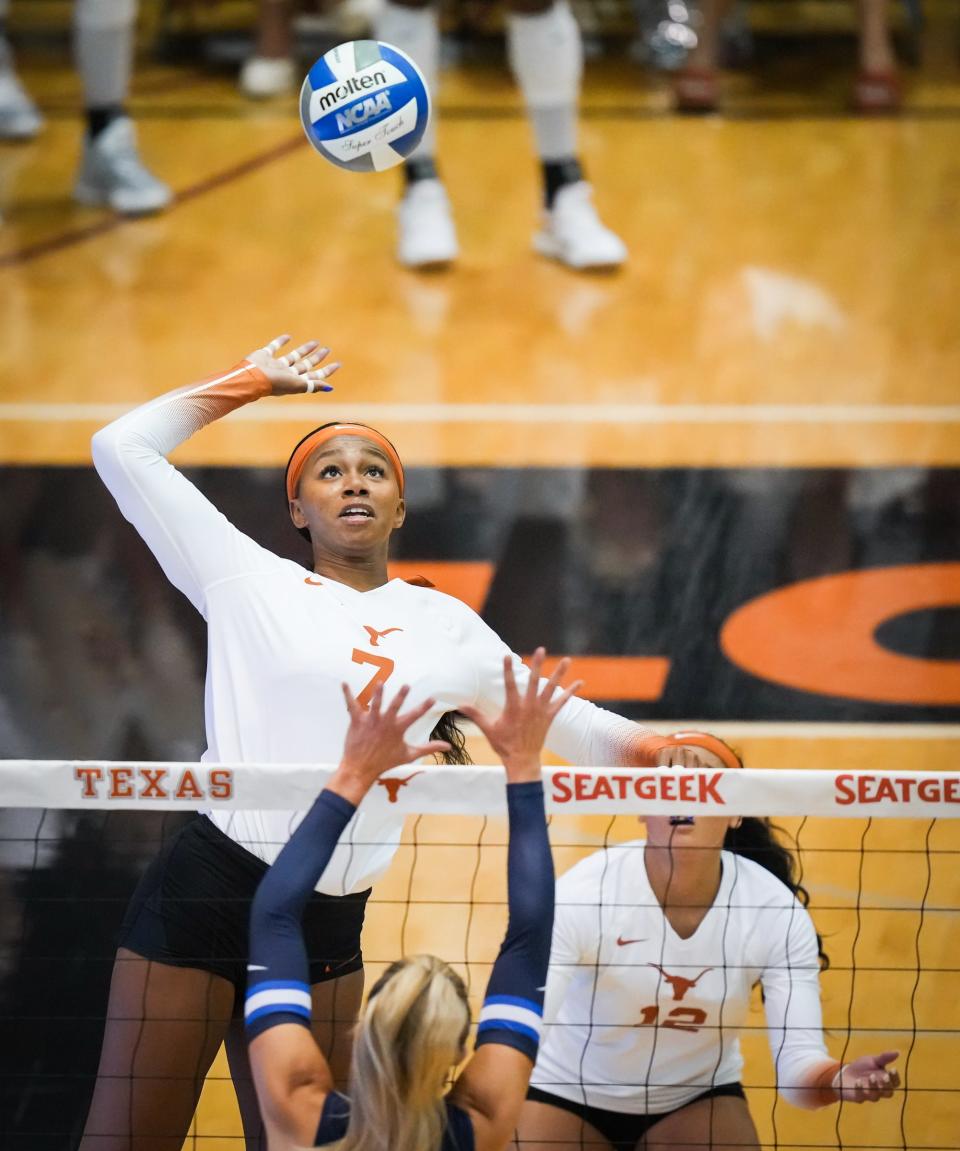 Texas middle blocker Asjia O'Neal was the No. 1 overall pick in the first Pro Volleyball Federation draft this week, and the sixth-year Longhorn said Friday that playing in the new league is a strong possibility. She also said she won't begin to make a decision about her professional options until after Sunday's NCAA championship match.