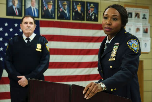 Amanda Warren as Deputy Inspector Regina Haywood, the newly promoted boss of the 74th Precinct, on the new CBS series 