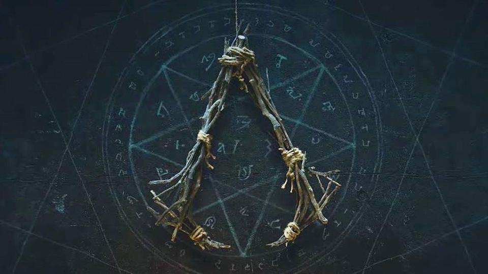 Assassins Creed Codename Hexe logo against pentacle