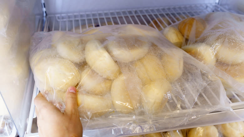 Bags of frozen rolls