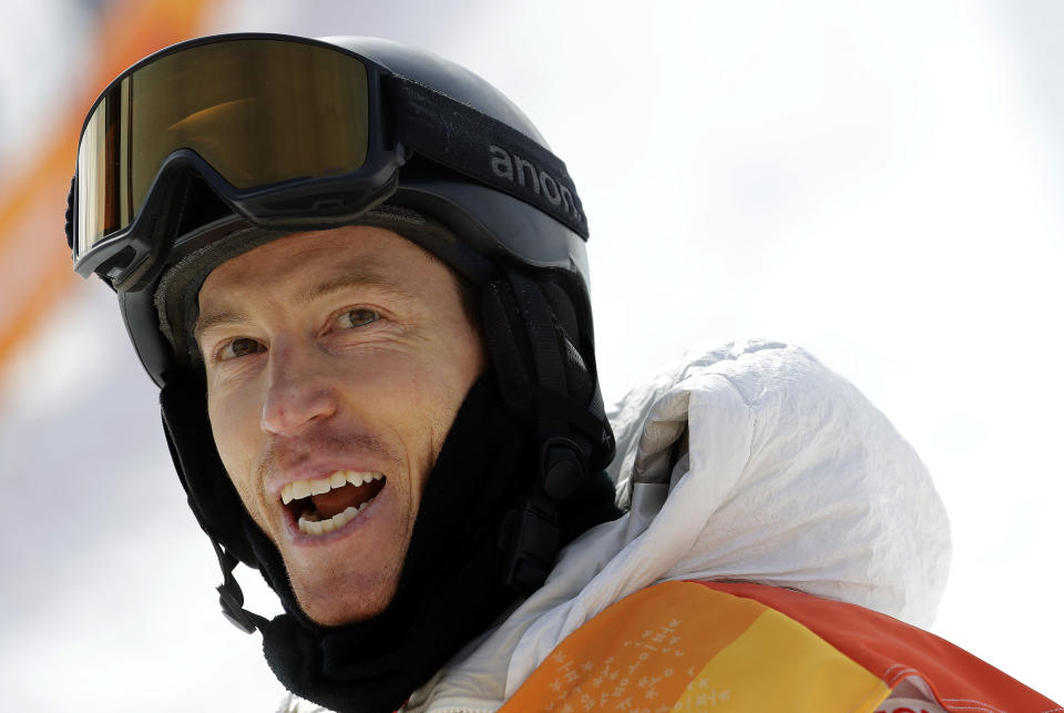 <p>Shaun White, of the United States, looks at his score after his run during the men’s halfpipe qualifying at Phoenix Snow Park at the 2018 Winter Olympics in Pyeongchang, South Korea, Tuesday, Feb. 13, 2018. (AP Photo/Lee Jin-man) </p>