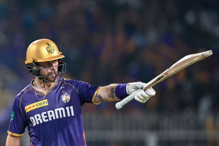 Kolkata Knight Riders' Phil Salt celebrates after scoring a half-century (DIBYANGSHU SARKAR)