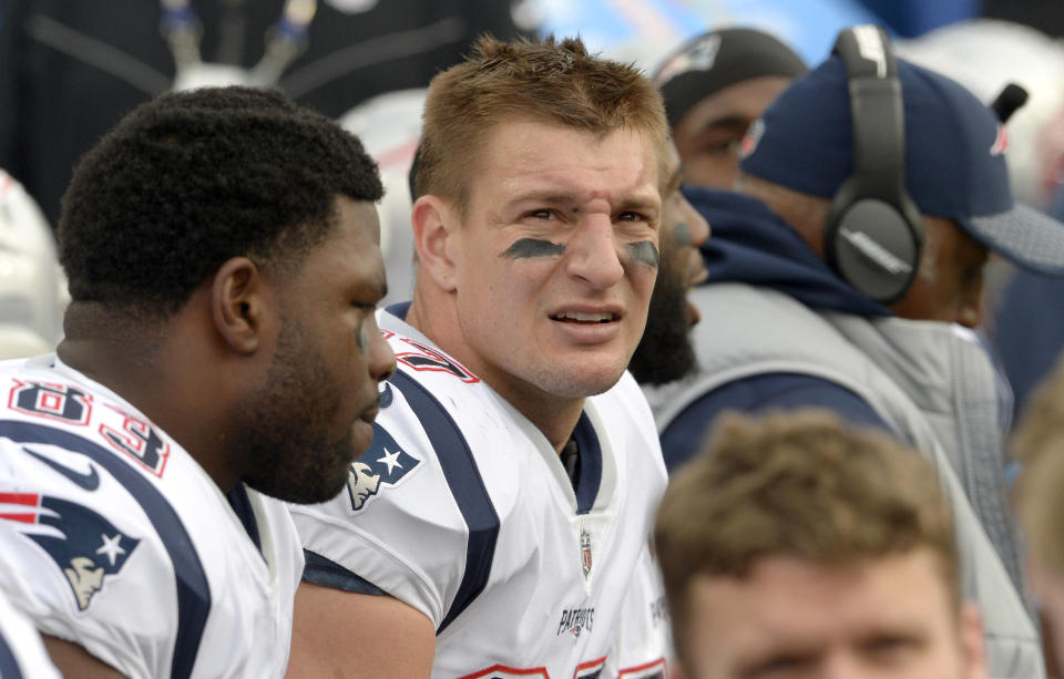 New England Patriots tight end Rob Gronkowski is suspended for Week 14. (AP)