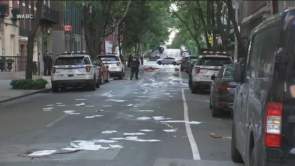 PHOTO:  A New York City protest tied to the war in Gaza prompted police on June 12, 2024, to shut down a block on the city's Upper East Side where the Palestinian Mission to the United Nations is located. (WABC)