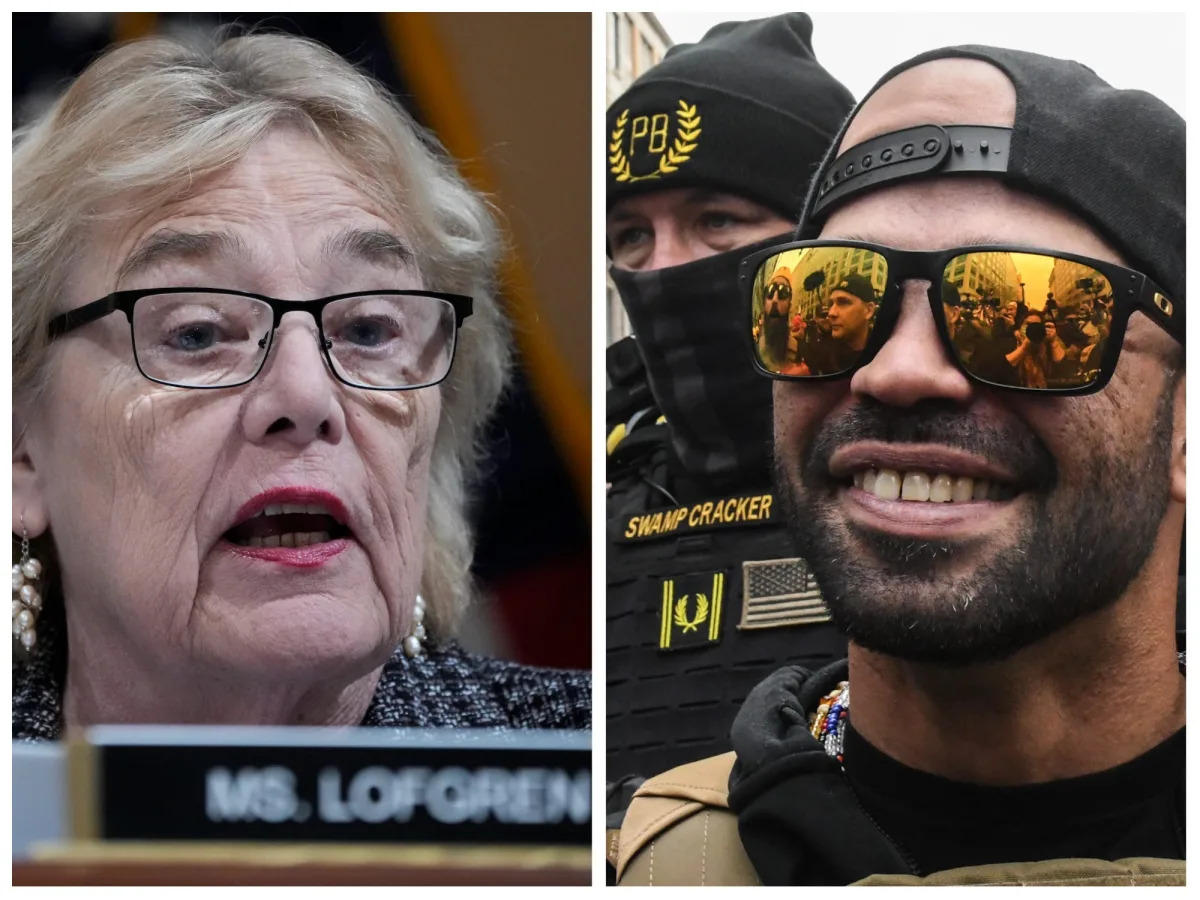 Rep. Zoe Lofgren crashed Proud Boy Enrique Tarrio's January 6 deposition to ask ..