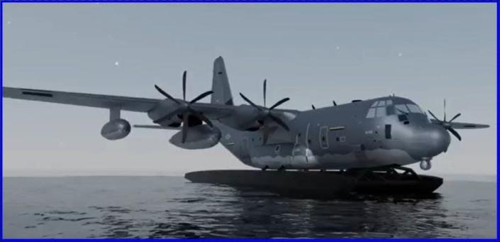 AFSOC MC-130J Commando II float amphibious plane rendering