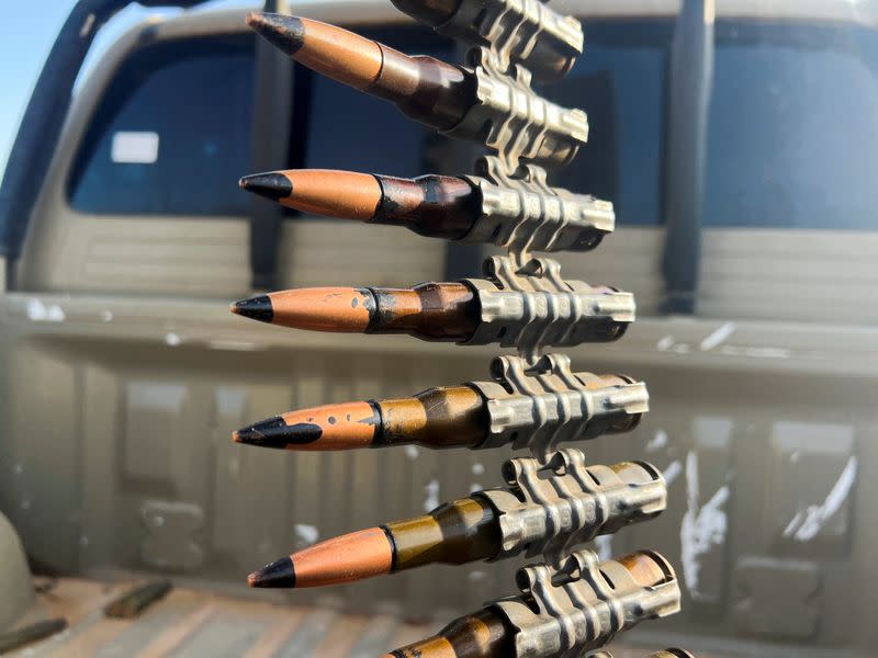 Military vehicles mounted with heavy weapons belonging to pro-PM Dbeibah Constitution Protection Force are pictured in Tripoli