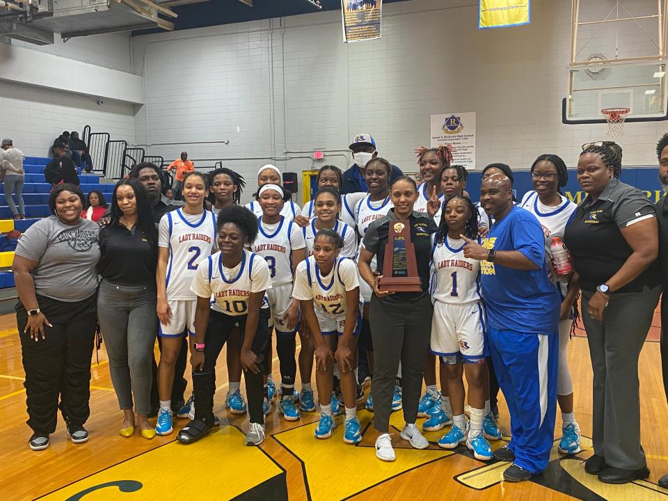 Rickards girls basketball defeated Ridgeview 51-46 to win the 5A District 2 title game on Friday, Feb. 9, 2023 at Rickards High School