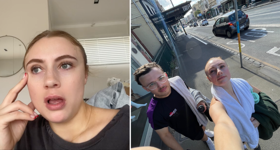 Left image a screenshot of Mariah from her TikTok. Right image of Sam and Mariah from TikTok.