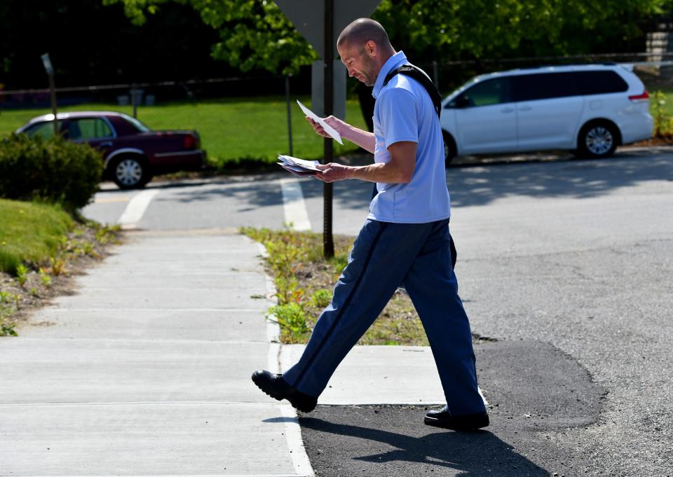 Michael Ciccone walks his route in Leominster.