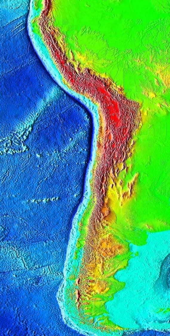 Une carte en couleur de la fosse d’Atacama