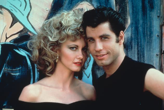 Olivia on the set of Grease in 1978 with John Travolta (Photo: Paramount Pictures via Getty Images)