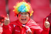 A fan of China looks on prior to the 2019 FIFA Women's World Cup France group B match between Germany and China PR at Roazhon Park on June 08, 2019 in Rennes, France. (Photo by Richard Heathcote/Getty Images)