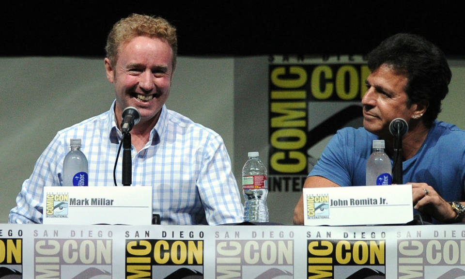 Mark Millar wrote the first Kick-Ass book ten years ago with artist John Romita Jr. (Getty)