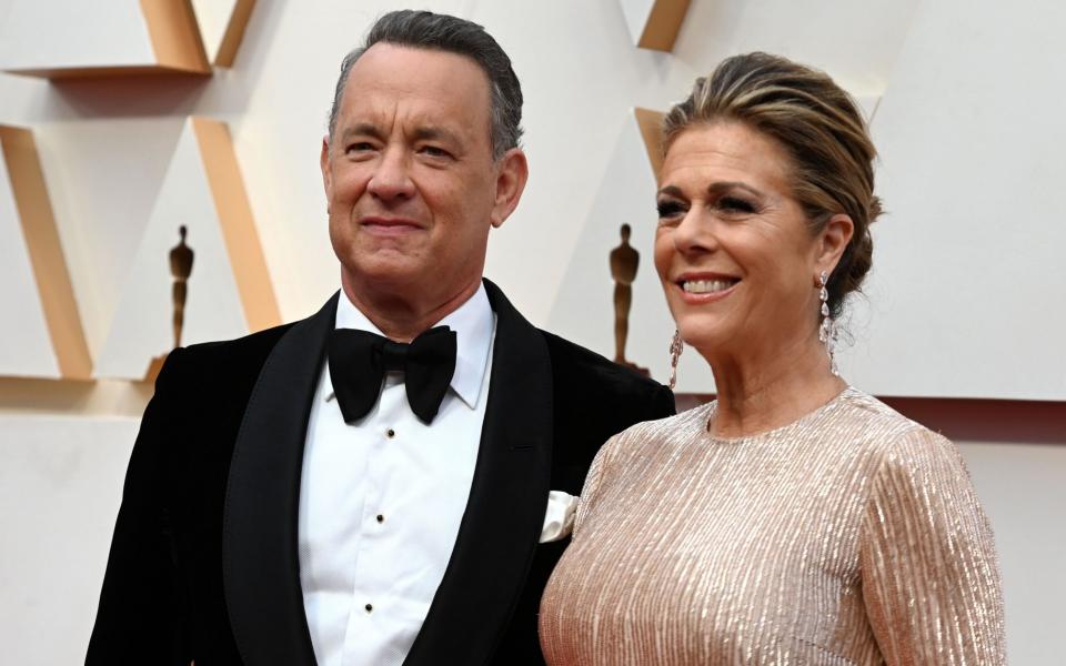 Tom Hanks and wife Rita Wilson  - AFP