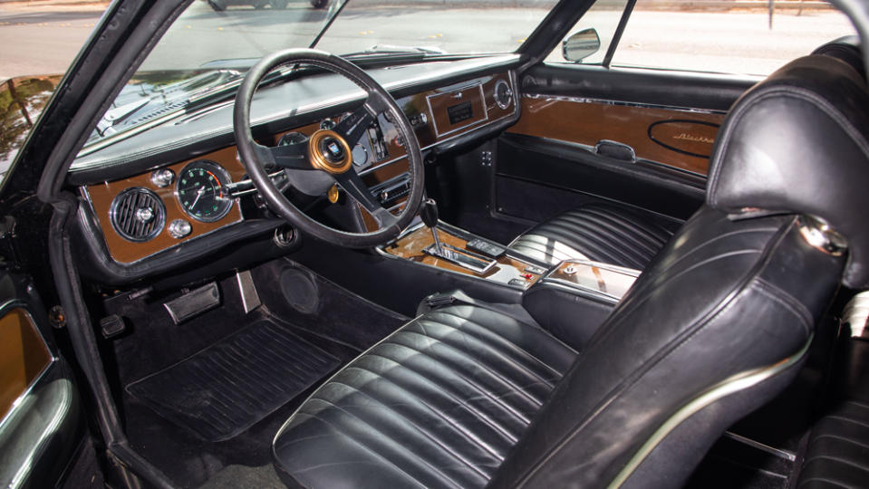 The interior of a 1971 Stutz Blackhawk once owned by Elvis Presley.
