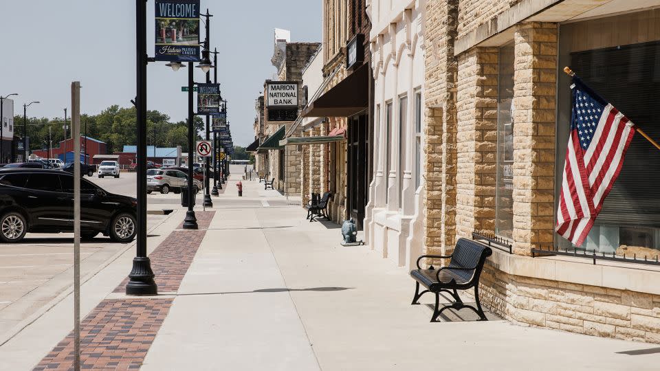 Small businesses line a street in Marion, Kansas, in August. - Chase Castor/The Washington Post/Getty Images