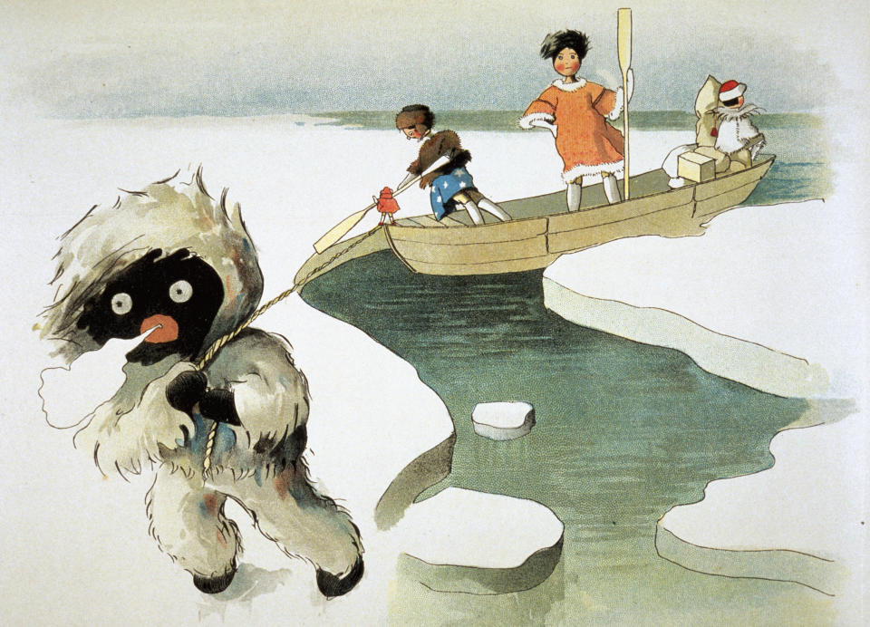 An illustration from The Golliwogg's Polar Adventure by Florence Upton. (Photo by © Historical Picture Archive/CORBIS/Corbis via Getty Images)