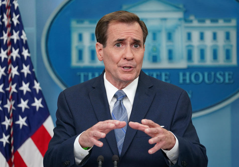 John Kirby, U.S. National Security Council Coordinator for Strategic Communications, speaks to reporters during a press briefing at the White House in Washington, U.S., June 23, 2022. REUTERS/Kevin Lamarque